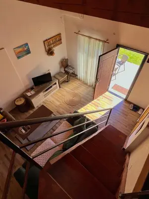 an overhead view of a room with a bunk bed at Apartman Boljević in Podgorica