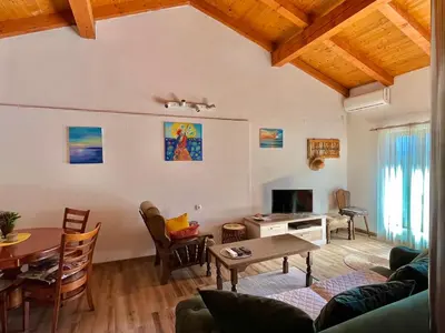 a living room with a couch and a table at Apartman Boljević in Podgorica