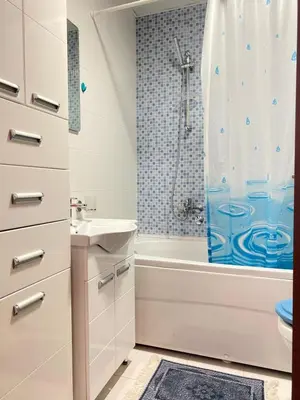 a bathroom with a tub and a sink and a shower at Apartman Vesna City 2. PG in Podgorica