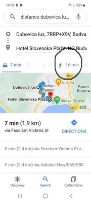 a screenshot of a cell phone with a map at Dream Studio in Budva