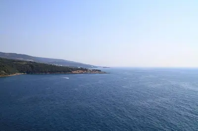 an aerial view of a large body of water at Аpartment 555 in Dobra Voda