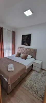 a bedroom with a large bed in a room at Adrijana Apartments in Ulcinj