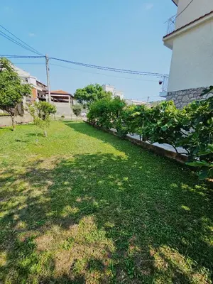 a yard with green grass and a building at Apartmani MIM in Bar