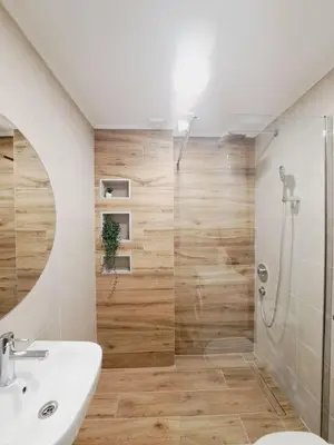 a bathroom with a shower and a sink at Paun apartment in Kotor