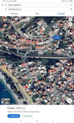 a map of a city on a computer screen at Vila Federica in Bar