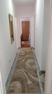 a hallway with a rug on the floor of a room at FLAT FOR RENT MARINOVIC in Budva