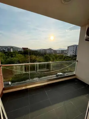 a balcony with a view of a city at Z apartment in Podgorica