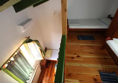 an overhead view of a room with a bed and a window at STONE HOUSE “MEDITERRANEO” in Bar