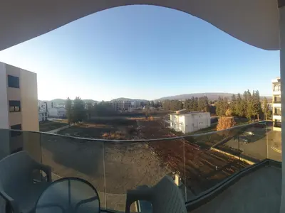 a view from the balcony of a building at Apartament Mehmeti in Ulcinj