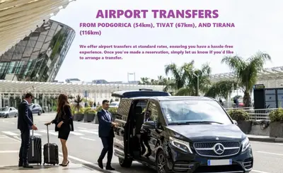 a group of people standing next to a mercedes car at Orange Villa - 7 Bedrooms - 5 Star Location - Views - Pool in Dobra Voda
