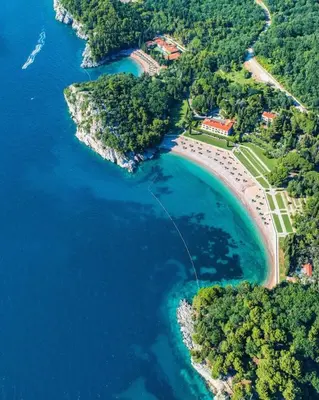 an aerial view of a beach and the water at Status-M Apartments Przno in Pržno