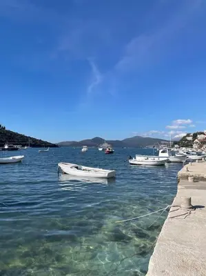 a group of boats in a body of water at Villa Thetis in Bigovo