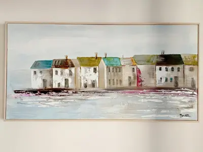 a painting of a painting of a city at Apartment Kotor in Kotor