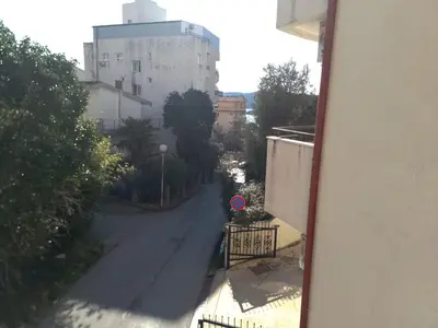 a view of a street from a window of a building at Splendid studio apartment in Becici