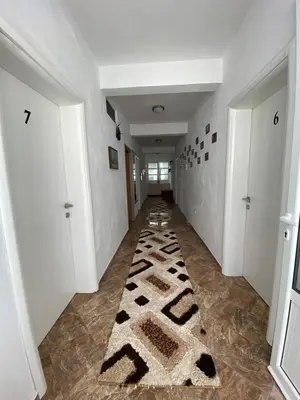 a hallway with a rug on the floor at Ajan Apartments in Ulcinj