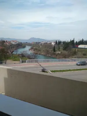 a view of a river from a highway at Apartman Podgorica Stara Varos Vlado in Podgorica