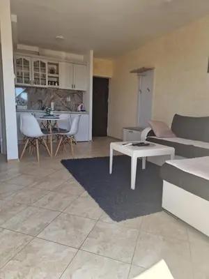 a living room with a couch and a table at Marta apartment in Petrovac na Moru