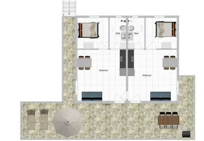 a floor plan of a building with at Villa Tunaj new Pool and BBQ in Bar