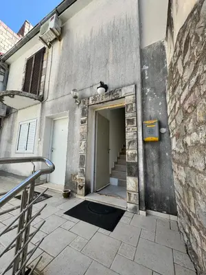 an entrance to a building with a stairway at Seaview Apartments VERA in Petrovac na Moru
