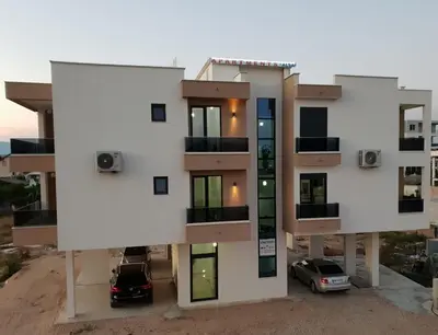 an aerial view of a building at Apartments Alsa in Ulcinj