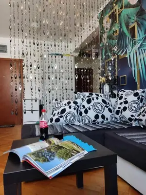 a living room with a couch and a table with a book at Meri in Bar
