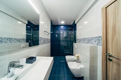 a bathroom with a sink and a toilet at Budva Gate in Budva