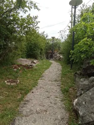 a path leading into a field with a street light at Feel the Karuch in Cetinje